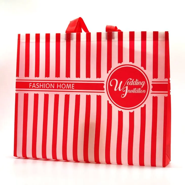 ถุงช้อปปิ้งไม่ทอเคลือบลามิเนต 80 กรัมปิดผนึกถุงอัลตราโซนิก